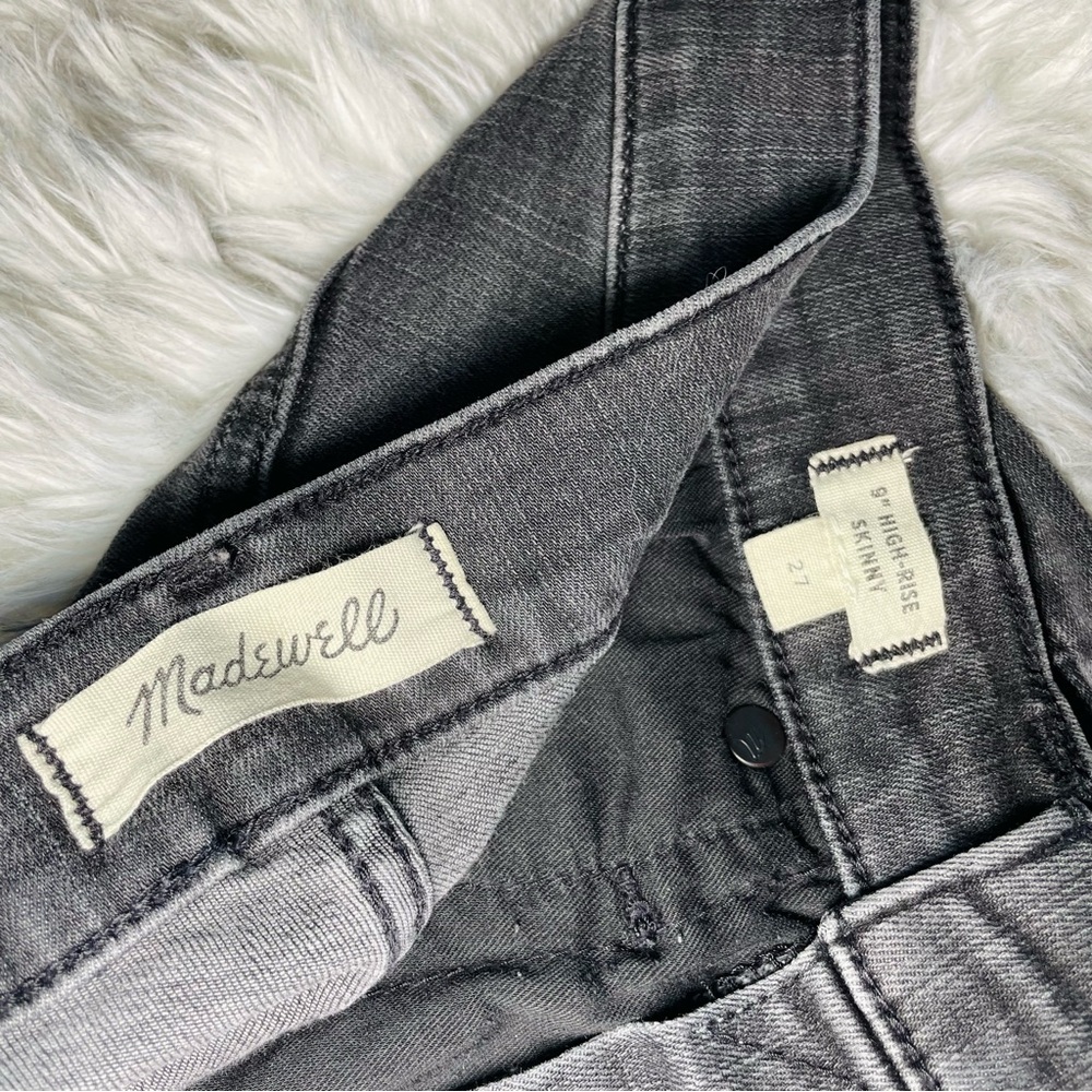 Madewell 9" High Rise Skinny Black Grey Jeans - Picture 2 of 3